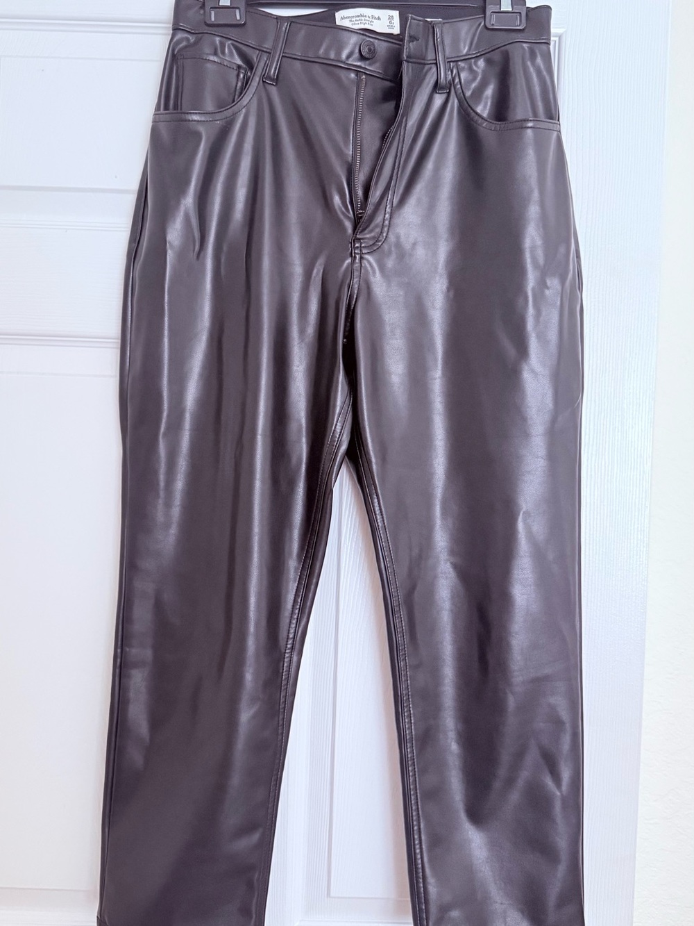 Women Faux Leather Pants - black